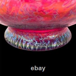 Royal Brierley Studio Michael Harris Pink Lustre Iridescent Fruit Bowl c1980s