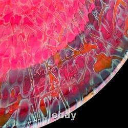 Royal Brierley Studio Michael Harris Pink Lustre Iridescent Fruit Bowl c1980s