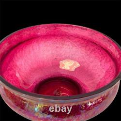 Royal Brierley Studio Michael Harris Pink Lustre Iridescent Fruit Bowl c1980s