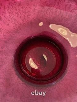 Royal Brierley Studio Michael Harris Pink Lustre Iridescent Fruit Bowl c1980s