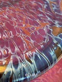 Royal Brierley Studio Michael Harris Pink Lustre Iridescent Fruit Bowl c1980s