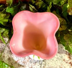 SCARCE FentonGIFT SHOP EXC. ROSALENE FLORAL FLARED TRUMPET VASE 2004