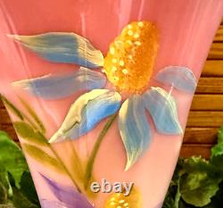 SCARCE FentonGIFT SHOP EXC. ROSALENE FLORAL FLARED TRUMPET VASE 2004