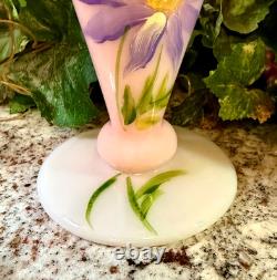 SCARCE FentonGIFT SHOP EXC. ROSALENE FLORAL FLARED TRUMPET VASE 2004