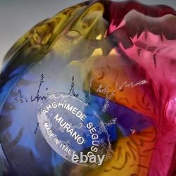 SIGNED Archimede Seguso Murano'Carnivale' Glass Large Egg Sculpture