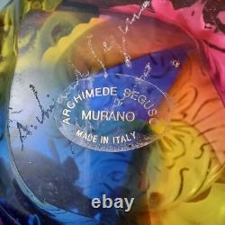 SIGNED Archimede Seguso Murano'Carnivale' Glass Large Egg Sculpture