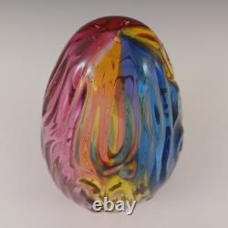 SIGNED Archimede Seguso Murano'Carnivale' Glass Large Egg Sculpture