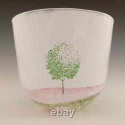 SIGNED LARGE Kosta Boda Pink Glass'May' Vase by Kjell Engman