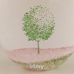 SIGNED LARGE Kosta Boda Pink Glass'May' Vase by Kjell Engman