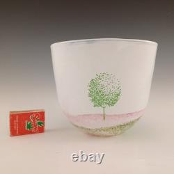SIGNED LARGE Kosta Boda Pink Glass'May' Vase by Kjell Engman