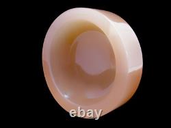 SIGNED Murano Cenedese Antonio Da Ros Salmon Pink Space Age Flying Saucer Bowl
