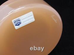 SIGNED Murano Cenedese Antonio Da Ros Salmon Pink Space Age Flying Saucer Bowl