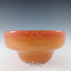 SIGNED Vasart Large Pink & Green Mottled Glass Bowl B009