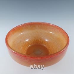 SIGNED Vasart Large Pink & Green Mottled Glass Bowl B009