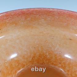 SIGNED Vasart Large Pink & Green Mottled Glass Bowl B009