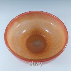 SIGNED Vasart Large Pink & Green Mottled Glass Bowl B009