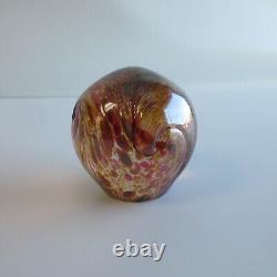 STUNNING Antique Bohemian unsigned Art Glass Paperweight Pink Swirls