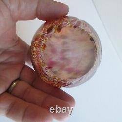 STUNNING Antique Bohemian unsigned Art Glass Paperweight Pink Swirls