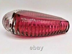 STUNNING vintage 1960 1970 Beyer & Co Germany sommerso faceted cut crystal vase