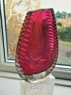 STUNNING vintage 1960-70s Beyer Kristal Germany facet hand cut lead crystal vase