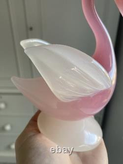 STUNNING vintage 1960 Murano Archimede Seguso alabastro glass crested swan bird