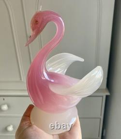 STUNNING vintage 1960 Murano Archimede Seguso alabastro glass crested swan bird