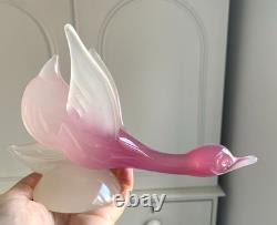 STUNNING vintage 1960's Murano Archimede Seguso LABEL alabastro glass swan bird