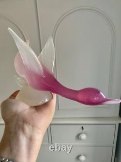 STUNNING vintage 1960's Murano Archimede Seguso LABEL alabastro glass swan bird