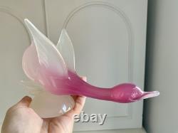 STUNNING vintage 1960's Murano Archimede Seguso LABEL alabastro glass swan bird