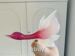 STUNNING vintage 1960's Murano Archimede Seguso LABEL alabastro glass swan bird