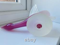 STUNNING vintage 1960's Murano Archimede Seguso LABEL alabastro glass swan bird