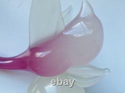 STUNNING vintage 1960's Murano Archimede Seguso LABEL alabastro glass swan bird
