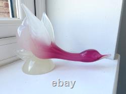 STUNNING vintage 1960's Murano Archimede Seguso LABEL alabastro glass swan bird