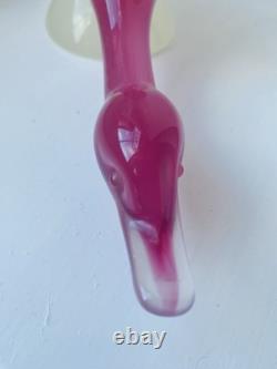 STUNNING vintage 1960's Murano Archimede Seguso LABEL alabastro glass swan bird