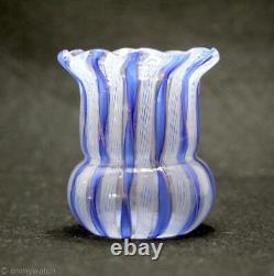 SWEET Vtg MURANO? ZANFIRICO Toothpick Holder Vase LATTICINO ArT GLaSs Italy