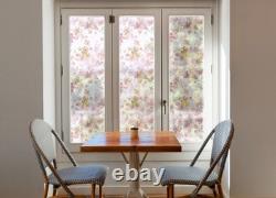 Sakura Privacy Window Film Frosted Glass Decal Pink Blossom Floral Pastel Wrap