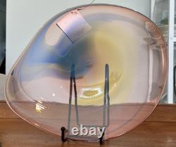 Salamandra Art Glass Hand Blown Art Glass Pink Multicolor Rondel Suncatcher'97