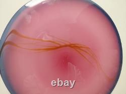Salamandra Studio Art Glass Hand Blown Pink Swirl Rondel Window Suncatcher'05