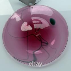 Salamandra Studio Art Glass Hand Blown Pink Swirl Rondel Window Suncatcher'99