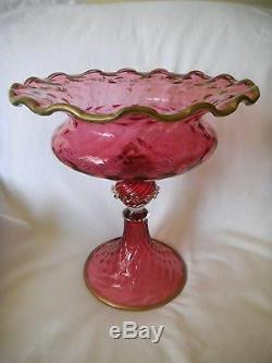 Salviati Antique Venetian Art Glass Two Piece Compote