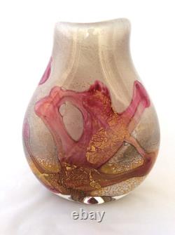 Sam Herman Inspired Art Glass Signed & Dated 1996 Large 29cm Tall Vase Vgc