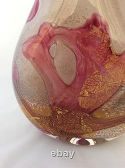 Sam Herman Inspired Art Glass Signed & Dated 1996 Large 29cm Tall Vase Vgc