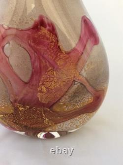 Sam Herman Inspired Art Glass Signed & Dated 1996 Large 29cm Tall Vase Vgc