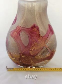 Sam Herman Inspired Art Glass Signed & Dated 1996 Large 29cm Tall Vase Vgc