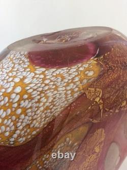 Sam Herman Inspired Art Glass Signed & Dated 1996 Large 29cm Tall Vase Vgc