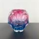Sanyu Glass (Japan) Art Glass Vase in Blue and Pink Ombre Mid century art glass