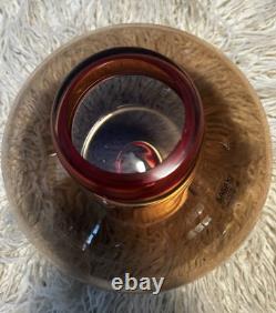 Sasaki Crystal Handcrafted Art Glass Vase Bowl Beautiful Pink/Rose Color WithStikr