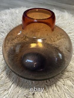 Sasaki Crystal Handcrafted Art Glass Vase Bowl Beautiful Pink/Rose Color WithStikr