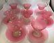 Scarce Steuben Carder #2680 8 Sherbet & 8 Plates Rosaline Pink & Alabaster