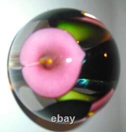 Scott Bayless Paperweight Clear with Pink Cali Lily Nu 52